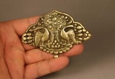 Real Tibet 1700s Old Buddhist Alloy Copper Thogchag TuoJia Lucky Phoenix Amulet picture