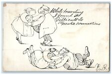 c1905 Fat Couple Kissing Romance Mechanic Falls Maine ME Antique Postcard picture