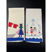 2 Vintage Appliqued Guest Towels picture