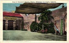 Court of Grauman's Egyptian Theater Hollywood CA White Border Postcard 1920s picture