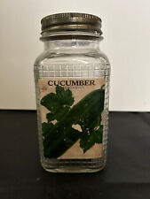 Antique Country Store Seed Jar - Quilt pattern jar w/ Advertising Cucumber picture