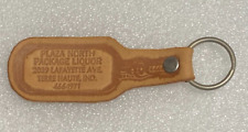 Vintage Plaza North Package Liquor Store Terre Haute, Indiana Leather Keychain picture