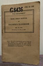 Vintage WWII-Soldier's Handbook-Basic Field Manual-1941-War Department-FM 21-100 picture