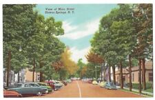 Sharon Springs New York c1950's tree lined Main Street, vintage car picture