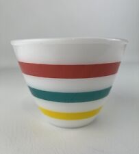 Vintage Fire King Colonial Bands Striped Grease Jar Red Yellow Blue No Lid picture