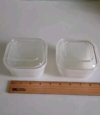 Vintage Fire King Oven Ware  Refrigerator Dishes Lot Of 2 With Lids 4