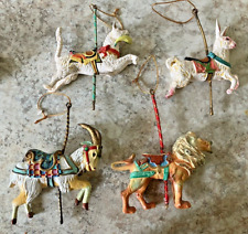Lot Of 4 Carousel Horse Christmas Ornaments Kurt Adler Enesc picture