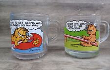 Vintage McDonald’s Garfield and Odie Collectors Glass Mugs Jim Davis 2PC picture