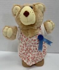 VTG 1986 Furskins Teddy Bear Blue Ribbon Plush Stuffed Animal 8 Inches picture