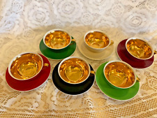 Vintage GDA Limoges Set of 6 Cups & Saucers - Made in France (1902-1941) picture