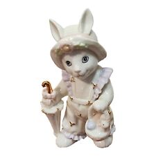 Lenox Easter Stroll Girl Bunny Rabbit w/ Umbrella & Basket Limited Edition 2004 picture
