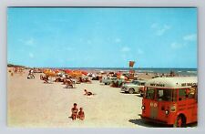 Daytona Beach FL-Florida, Vintage Cars and People on Beach, Vintage Postcard picture