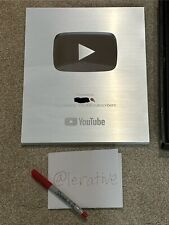 *WITH EMOJI* AUTHENTIC YOUTUBE SILVER PLAY BUTTON 100K SUBSCRIBER AWARD PLAQUE picture