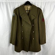 Vintage Algerian War French Colonial Airborne Patched Pea Coat Overcoat Jacket picture