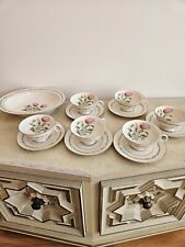 Set of 6 THEODORE HAVILAND Porcelain Cup & Saucer Sets- Garden Flowers 1 Plate picture