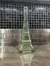 Vintage Eiffel Tower Glass Bottle Decanter Green Tint Paris France Decor picture