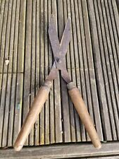Retro Vintage Garden Shears with Wooden Handles Working picture