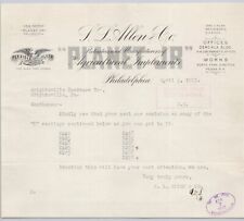 S. L. Allen & Co. Philadelphia PA Planet Jr. Implements Letterhead 1913 BH2-9 picture