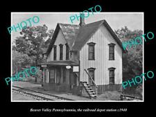OLD 8x6 HISTORIC PHOTO OF BEAVER VALLEY PENNSYLVANIA RAILROAD STATION c1940 picture