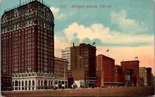 View Looking Down Michigan Ave Chicago IL Vintage Postcard picture