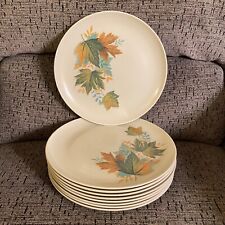 Set of 9 Vintage Royalon Leaf Melody Melmac Plastic Plates 9 3/4” picture