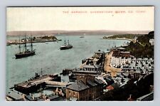 Queenstown COBH County Cork Ireland, The Harbour, Steamers, Vintage Postcard picture