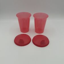 Tupperware Bell Tumbler /Toddler Cup With Sippy Seals 7oz Set of 2 Pink- New picture