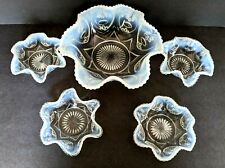 Antique Dugan Northwood Glass Bowls Opalescent Jeweled Heart  Set of 5 picture