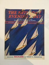 JUNE 29 1940 SATURDAY EVENING POST vintage magazine SAILBOATS COVER ONLY picture