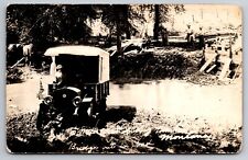 Carnation Milk Dairy Truck Bridge Out Big Timber Montana c1915 Real Photo RPPC picture