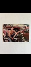 VINTAGE 1970s - 80s of SHIRTLESS BEEFCAKE GUY on HARLEY-DAVIDSON MOTORCYCLE/GAY? picture