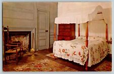 A BEDROOM IN THE WARNER HOUSE IN PORTSMOUTH NEW HAMPSHIRE VTG POSTCARD picture
