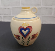 Shawnee Pennsylvania Dutch Pottery Sugar Jar Jug Heart Tulips USA picture