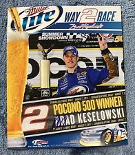 Brad Keselowski Signed 2011 Pocono Win Miller Lite Postcard NASCAR Hero Card COA picture