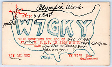 QSL CB Ham Radio W7GKY Olympia Washington Vintage Thurston County WA 1938 Card picture
