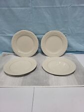 Longaberger Ivory Woven Traditions Luncheon Lunch Plates set of Four 4 picture