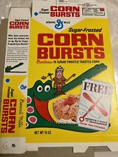 Vintage Rare 60s GM Corn Bursts Alligator Jay Ward Cereal Box Flat Mint picture
