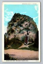 Mackinaw Island MI-Michigan, Sugar Loaf Rock, Scenic, Vintage Postcard picture