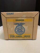 Vintage 1973 FFA Texas Citrus Edinburg Texas Orange Cardboard Crate Box picture
