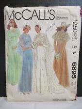 McCall's Pattern 6895 Misses Bridal Gown Bridesmaid Dress & Cape Size 12 Bust 34 picture