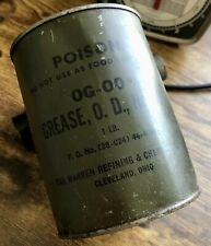 Jeep WILLYS MB GPW MILITARY GREASE CAN #OG-00 WW2 ARMY MARINES picture
