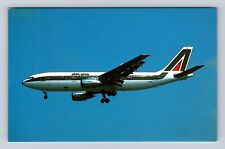 London Heathrow Airport, Alitalia Airbus A300B4-203, Vintage Souvenir Postcard picture