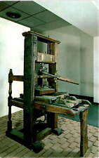 Franklin Printing Press, Benjamin Franklin, journeyman printer, Postcard picture