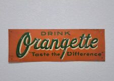 Original Orangette Embossed Tin Metal Sign Orange Crush Soda Gas Oil Advertising picture