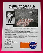 ENOS SPACE CHIMP MERCURY ATLAS-5 FLOWN RECOVERED PARACHUTE RELIC SWATCH picture