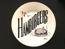 Vintage Mid Century Mod Mummer1 Try Our Hamburgers Plate 8 1/2