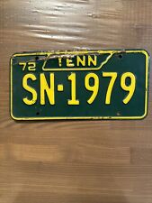 Rare Vintage Green And Yellow Tennessee License Plate 1972 SN-1979 picture