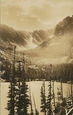 Estes Park CO RPPC Early AZO Loch Vale Sunlight Snow Outstanding MINT UNUSED  picture