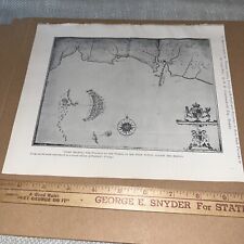 Antique Plate: Chart Showing Position of Fleet in Action Against Spanish Armada picture
