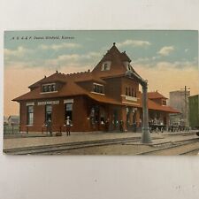 AT & SF RAILROAD DEPOT Winfield, Kansas Vintage Postcard picture